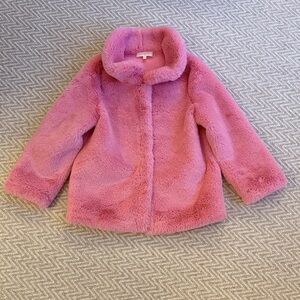 LoveShackFancy Pink Plush Kids Puffer Jacket
